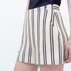 Zara High-Waisted Striped Shorts